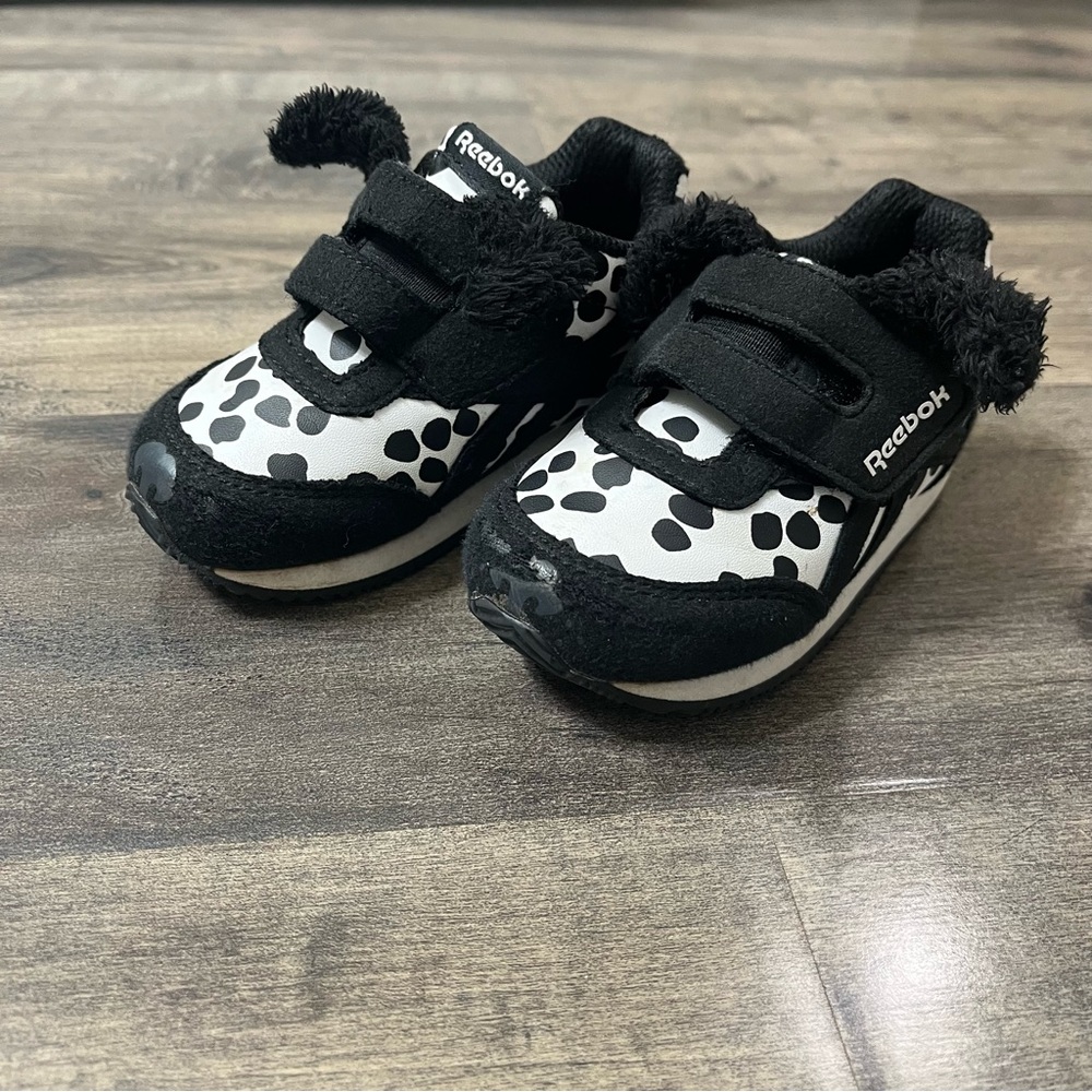 Reebok Black & White Dalmatian Dog Ears & Nose Sneakers Toddler Infant Size 4